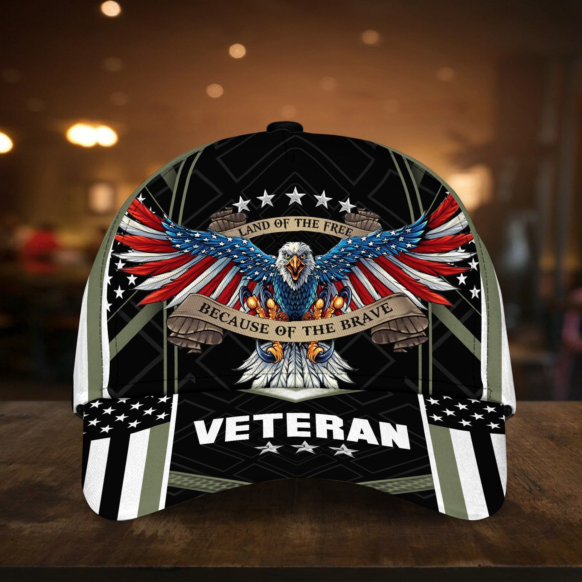 BlueJose Land Of The Free U.S. Veteran 3D Cap PVC010702