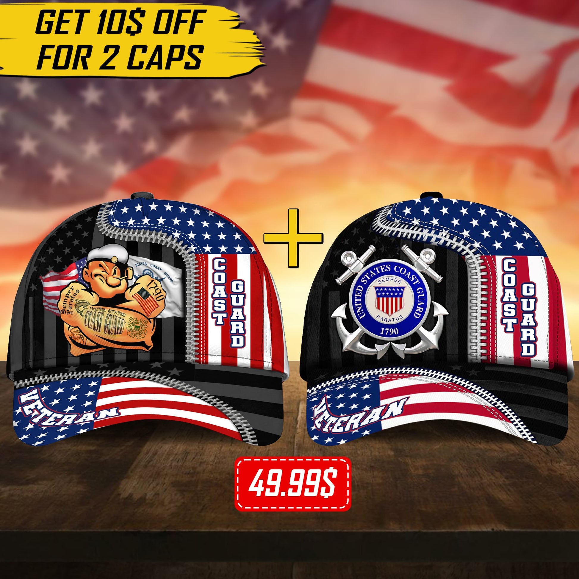 BlueJose US Veteran Proudly Served Multiservice Cap PVC010805