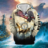 BlueJose Premium God Bless US Veteran Zip Hoodie