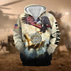 BlueJose Premium God Bless US Veteran Zip Hoodie
