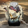 BlueJose Premium God Bless US Veteran Zip Hoodie