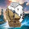 BlueJose Premium US Veteran Zip Hoodie