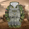 BlueJose Unique Camo Soldiers Multiservice US Veteran Zip Hoodie