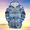 BlueJose Unique Camo Soldiers Multiservice US Veteran Zip Hoodie