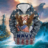 BlueJose Premium Eagle US Veteran Zip Hoodie