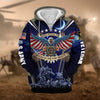 BlueJose Premium Land Of The Free US Veteran Zip Hoodie