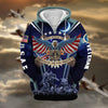BlueJose Premium Land Of The Free US Veteran Zip Hoodie
