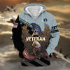 BlueJose Premium God Bless US Veteran Zip Hoodie