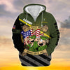 BlueJose Premium Proudly Served Multiservice US Veteran Zip Hoodie