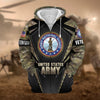 BlueJose Unique Camo Soldiers US Veteran Zip Hoodie