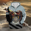 BlueJose Premium Eagle US Veteran Zip Hoodie