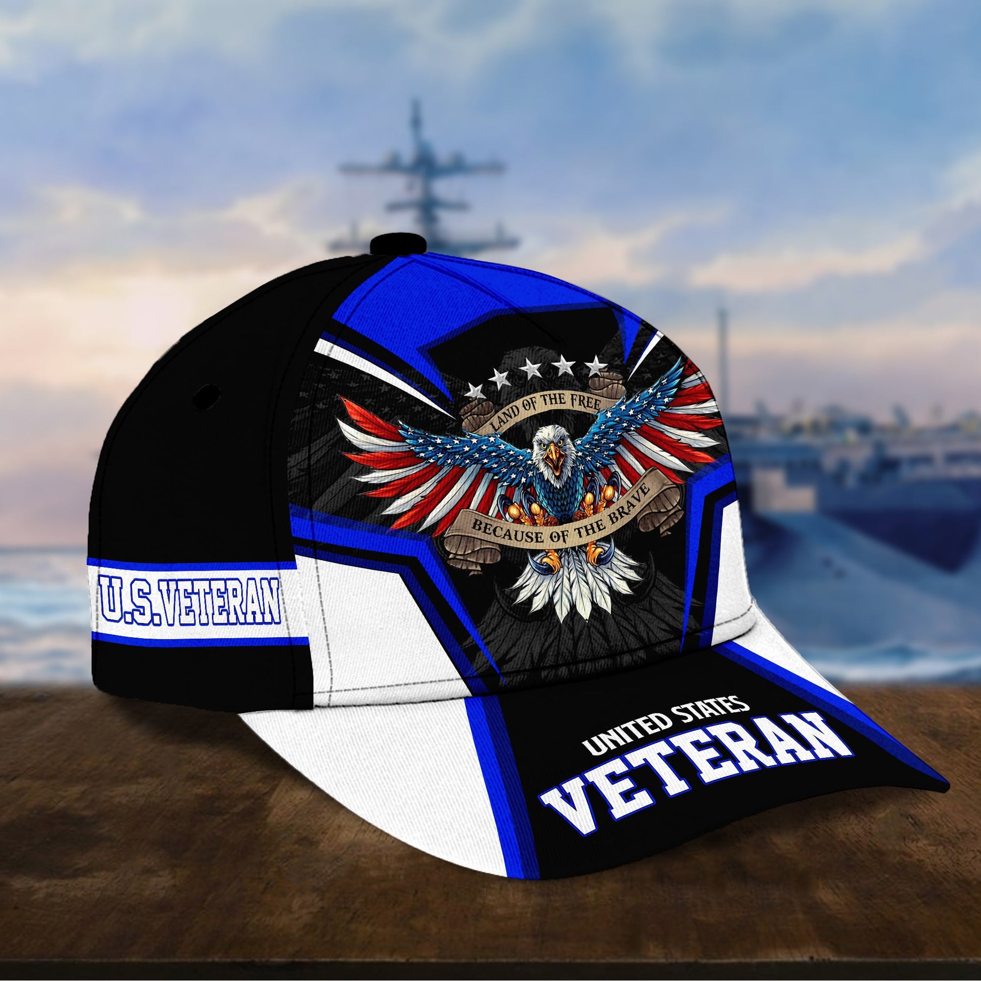 BlueJose Premium Land Of The Free U.S. Veteran 3D Cap NPVC110701