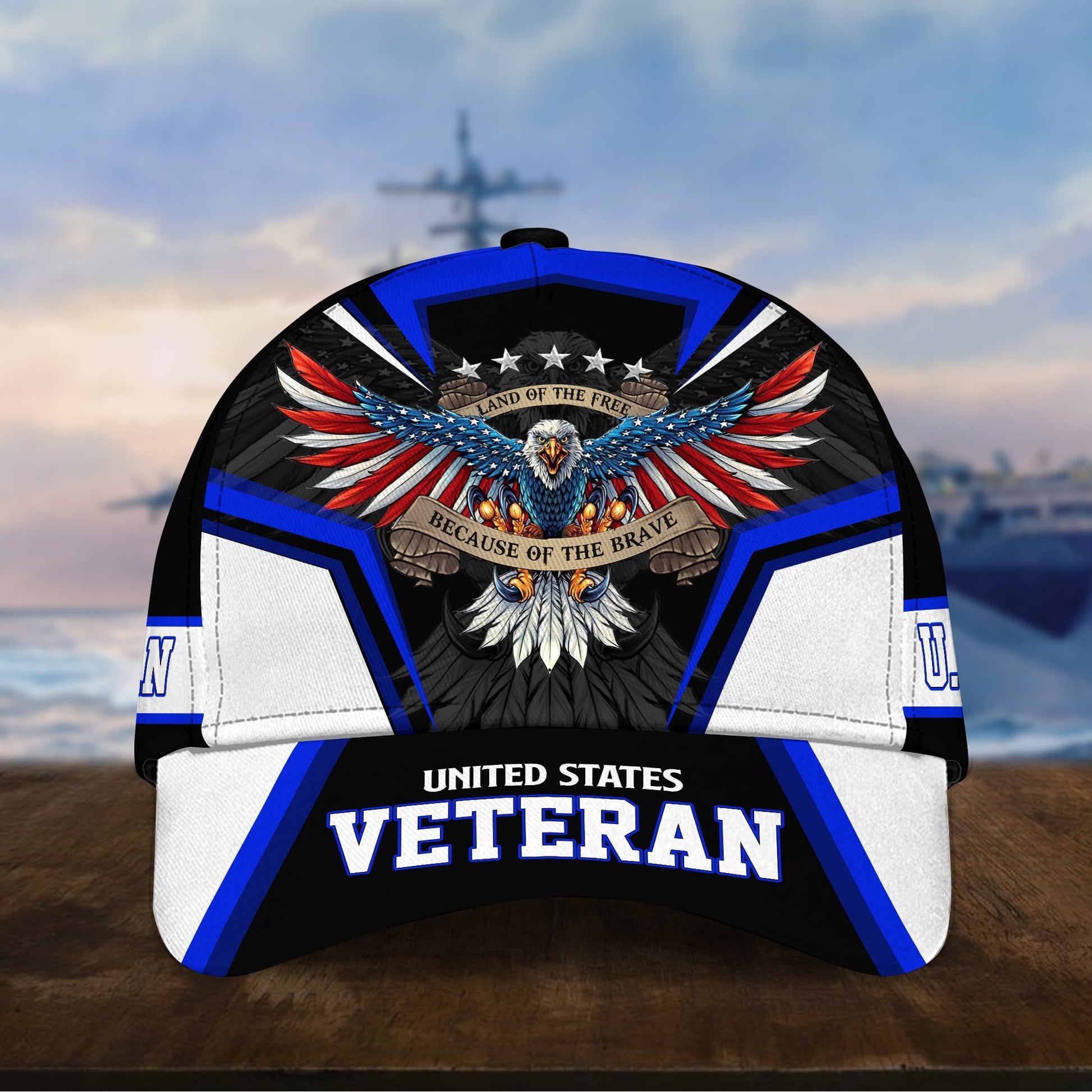 BlueJose Premium Land Of The Free U.S. Veteran 3D Cap NPVC110701