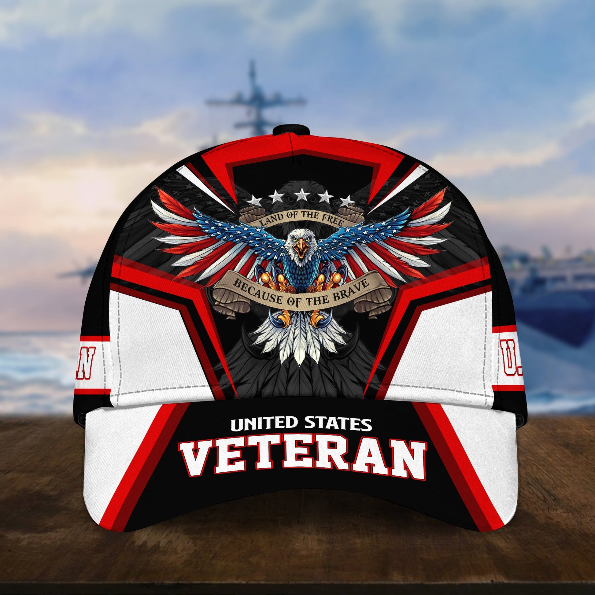 BlueJose Premium Land Of The Free U.S. Veteran 3D Cap NPVC110701