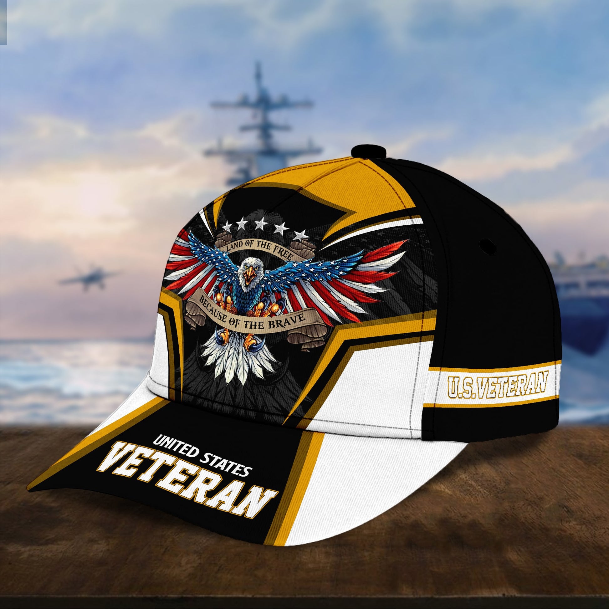 BlueJose Premium Land Of The Free U.S. Veteran 3D Cap NPVC110701