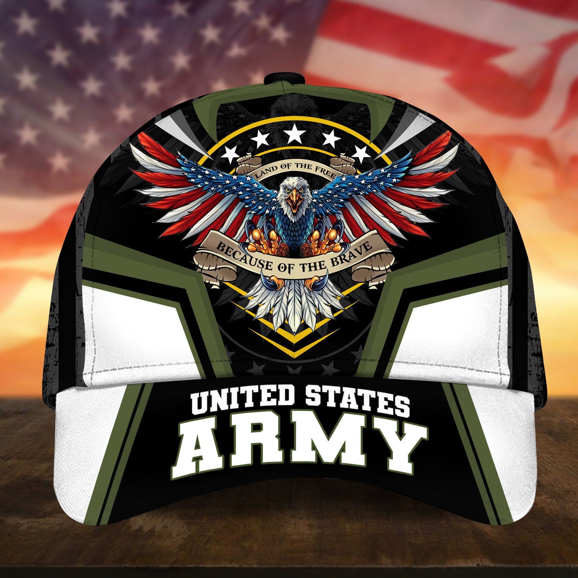 BlueJose Premium Land Of The Free Because Of The Brave US Veteran Cap APVC190701