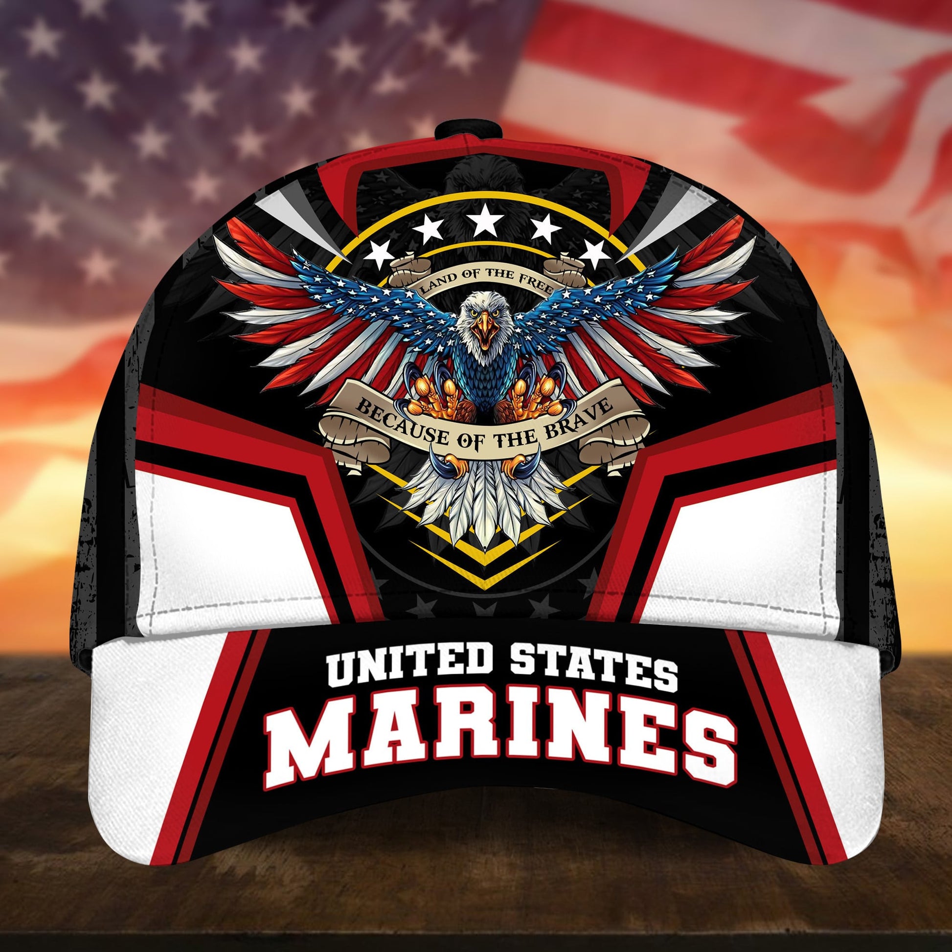 BlueJose Premium Land Of The Free Because Of The Brave US Veteran Cap APVC190701