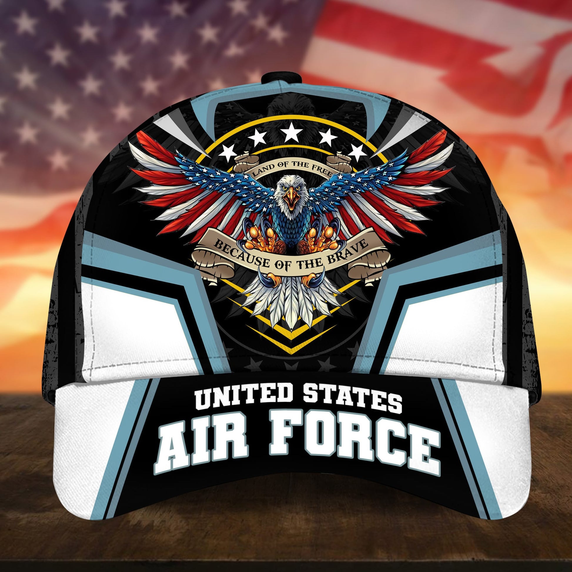 BlueJose Premium Land Of The Free Because Of The Brave US Veteran Cap APVC190701