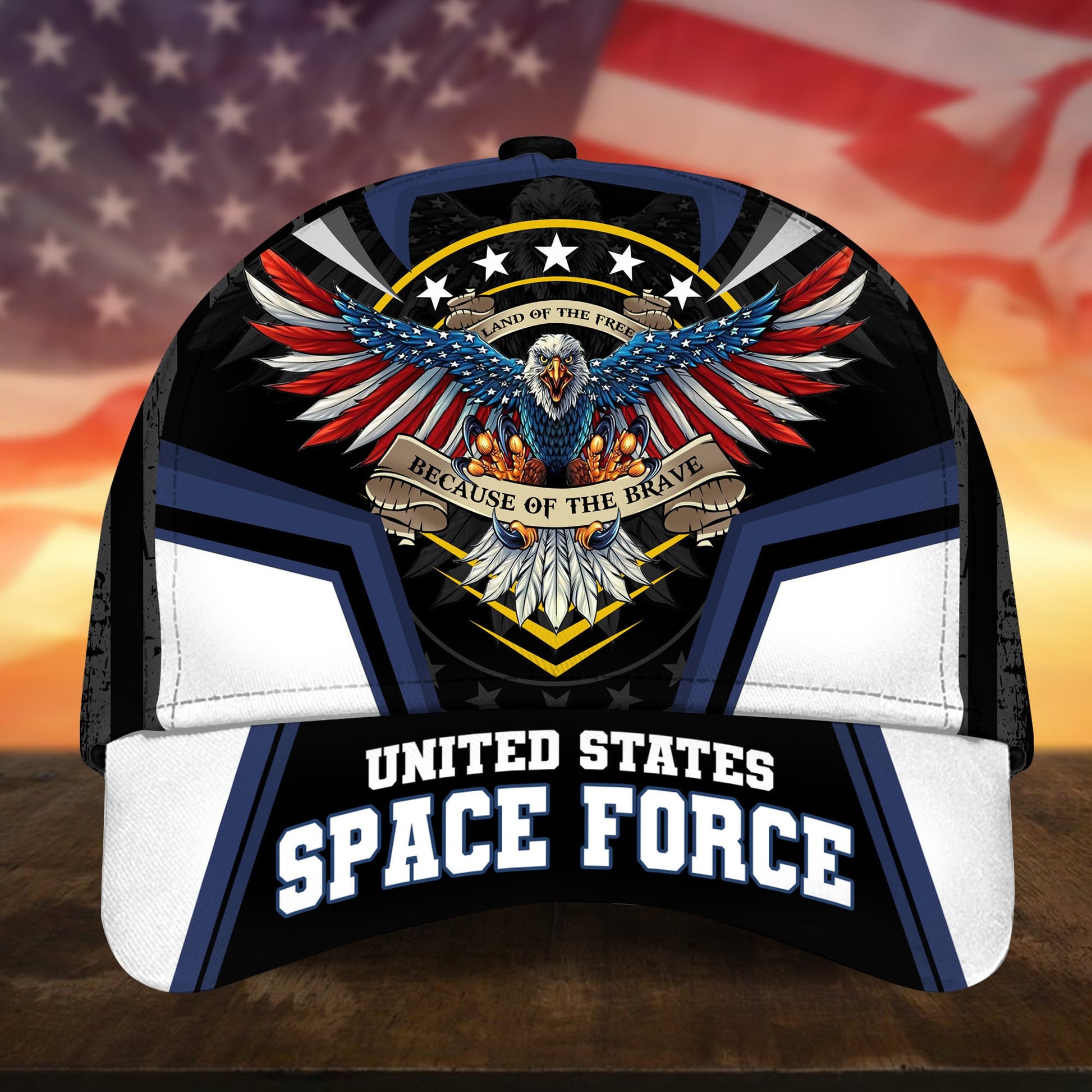 BlueJose Premium Land Of The Free Because Of The Brave US Veteran Cap APVC190701