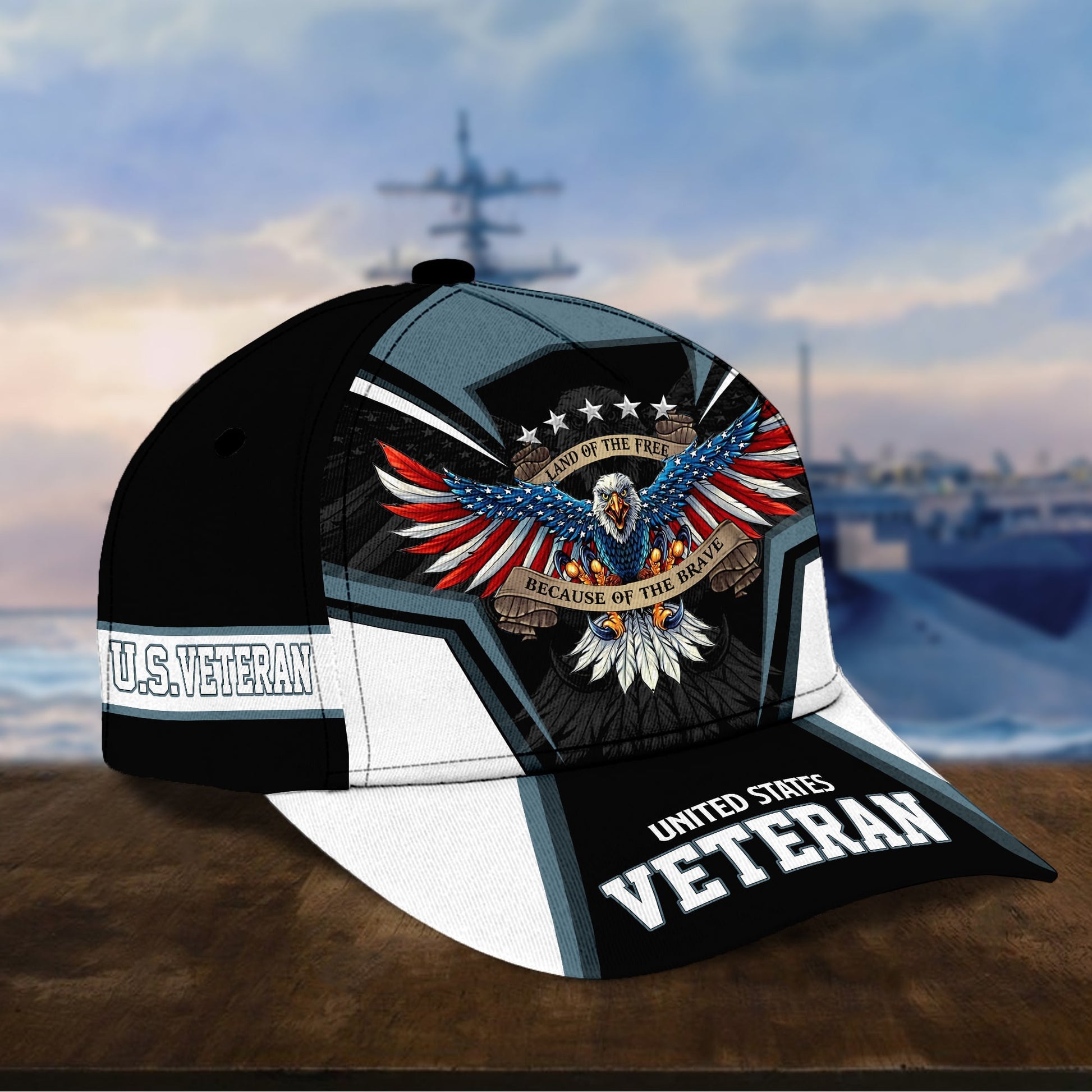 BlueJose Premium Land Of The Free U.S. Veteran 3D Cap NPVC110701
