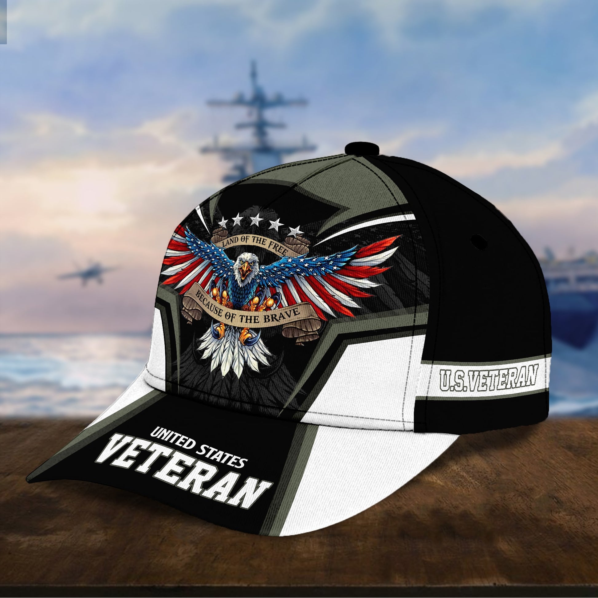 BlueJose Premium Land Of The Free U.S. Veteran 3D Cap NPVC110701
