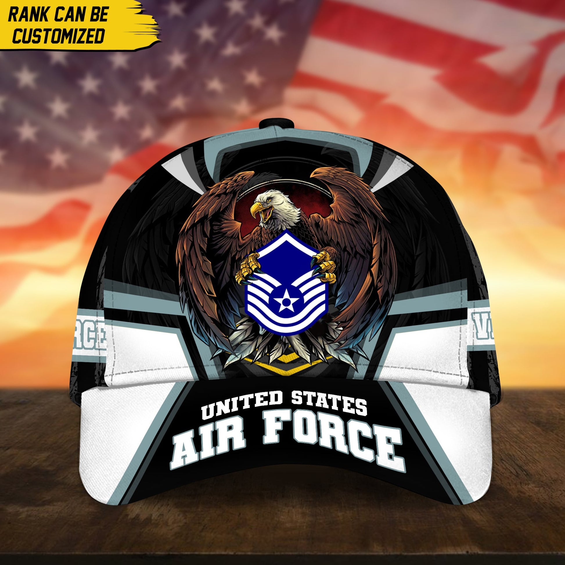 BlueJose Premium Personalized Custom Rank US Veteran Cap APVC220701