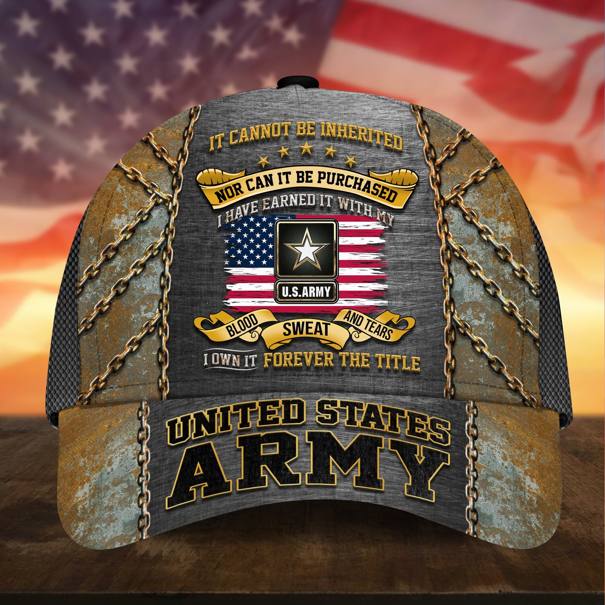 BlueJose Premium I Have Earned It With My Blood Sweat And Tears US Veteran Cap APVC310701