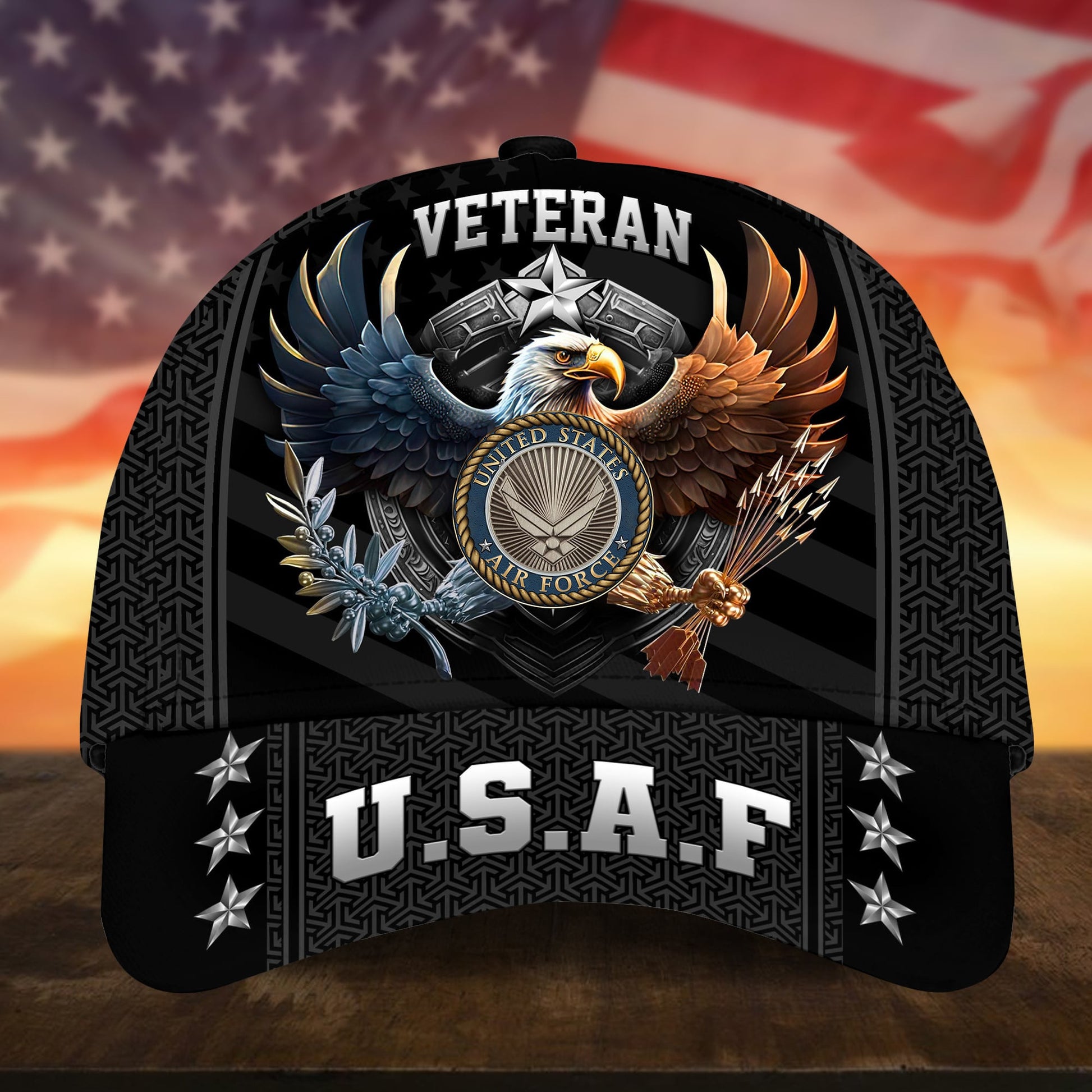 BlueJose Premium US Military Services US Veteran Cap APVC260702