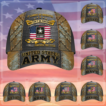 BlueJose Premium I Have Earned It With My Blood Sweat And Tears US Veteran Cap APVC310701