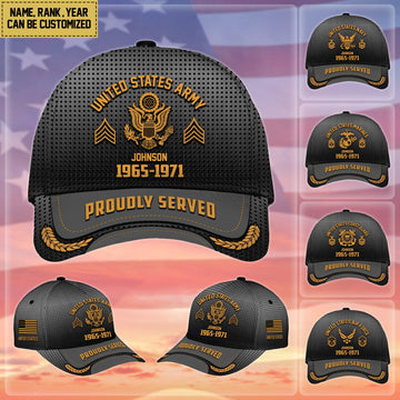 BlueJose Premium Custom Name Rank And Year US Veteran Cap APVC160801