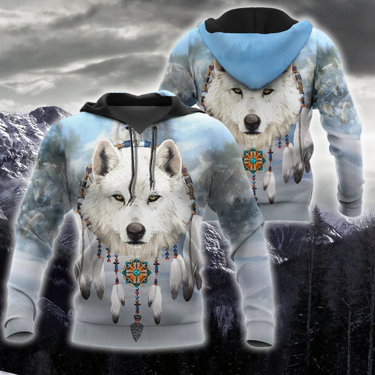 BlueJose Native Wolf 3D Printed Fashion Autumn Hoodies