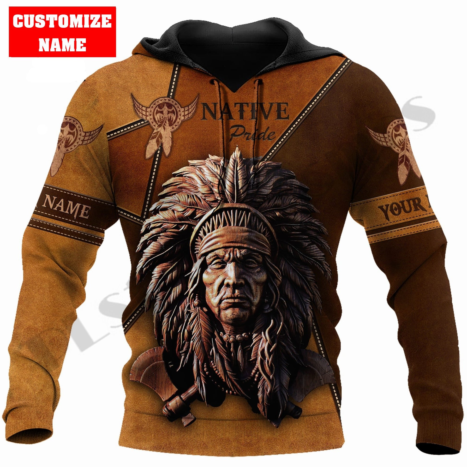 BlueJose Custom Name Native Cheif Premium Streetwear Unique Unisex Hoodies