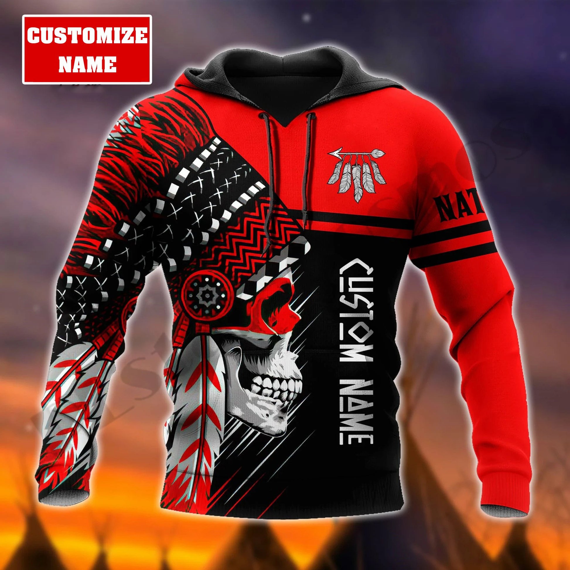 BlueJose Custom Name Native Cheif Premium Streetwear Unique Unisex Hoodies