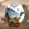BlueJose Premium Proudly Served US Veteran Zip Hoodie
