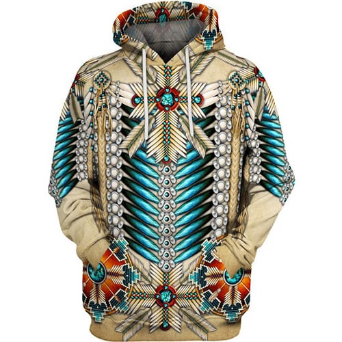 BlueJose Native Bright Motifs 3D Print hoodies