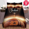 BlueJose Personalized Basketball Court Vintage Custom Name Duvet Cover Bedding Set