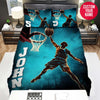 BlueJose Personalized Basketball Score Blue Custom Name Duvet Cover Bedding Set