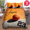 BlueJose Personalized Basketball Ball Lying On Court Custom Name Duvet Cover Bedding Set