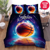 BlueJose Personalized Orange Basketball Ball Glowing Background Duvet Cover Bedding Set