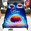 BlueJose Personalized Basketball Ball Glowing Background Custom Name Duvet Cover Bedding Set