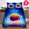 BlueJose Personalized Basketball Ball Glowing Background Custom Name Duvet Cover Bedding Set