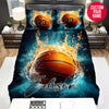BlueJose Personalized Basketball Fire And Water Custom Name Duvet Cover Bedding Set