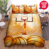 BlueJose Personalized Basketball Yellow Court Custom Name Duvet Cover Bedding Set