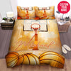 BlueJose Personalized Basketball Yellow Court Custom Name Duvet Cover Bedding Set