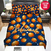 BlueJose Personalized Basketball Ball On Blue Star Pattern Custom Name Duvet Cover Bedding Set