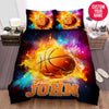 BlueJose Personalized Colorful Basketball Custom Name Duvet Cover Bedding Set