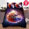 BlueJose Personalized Basketball Flying In Space Custom Name Duvet Cover Bedding Set
