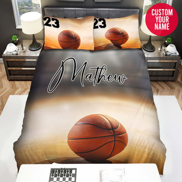 BlueJose Personalized Basketball In The Ground Custom Name Duvet Cover Bedding Set
