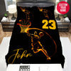 BlueJose Personalized Basketball Player Jumping To Dunk Custom Name Duvet Cover Bedding Set