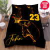 BlueJose Personalized Basketball Player Jumping To Dunk Custom Name Duvet Cover Bedding Set